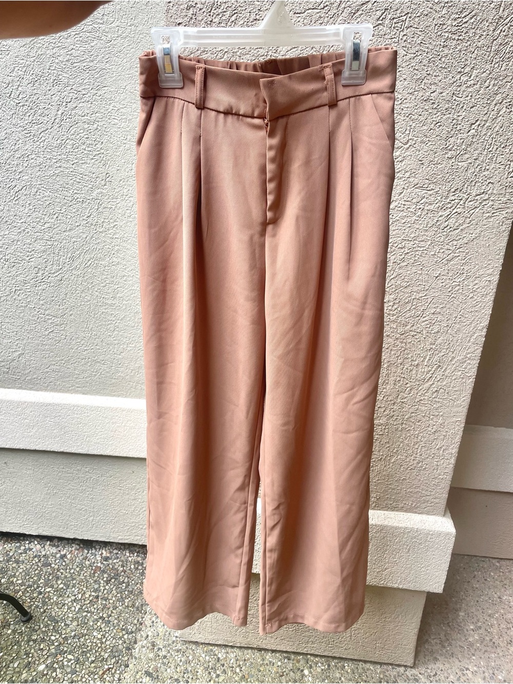 Unbranded High Waist Trousers a peachy tan with pockets